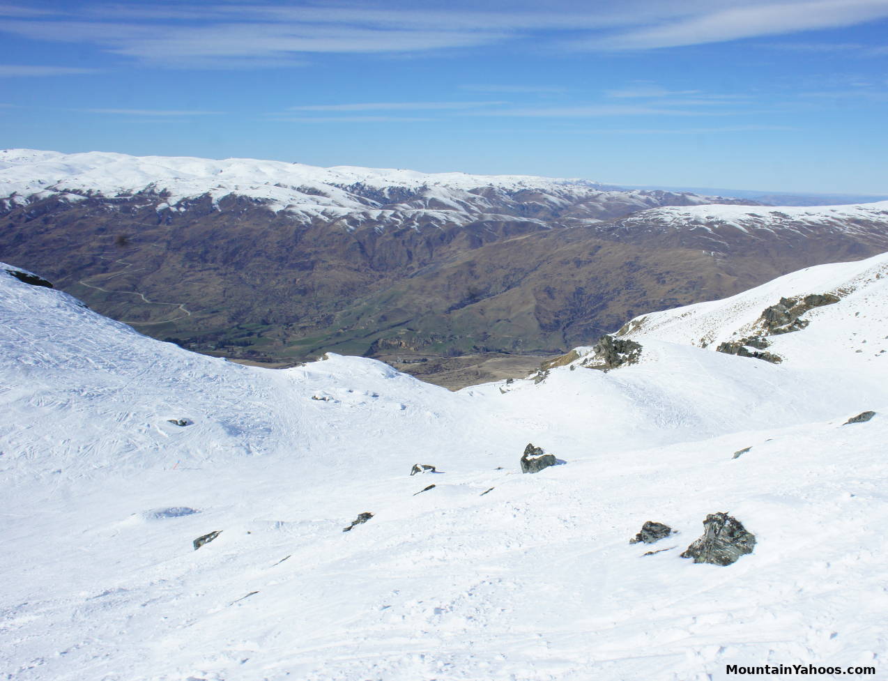 Looking down at Arcadia Valley run