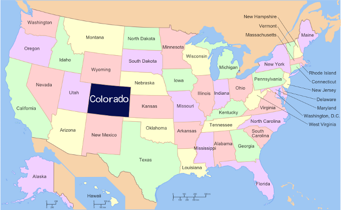 Map of US and Colorado