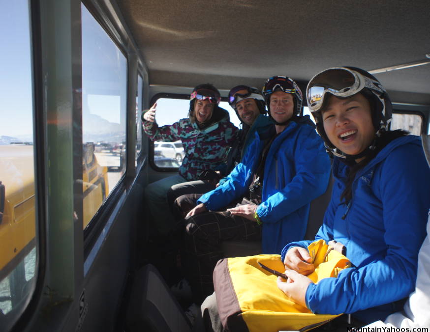 Inside the snowcat