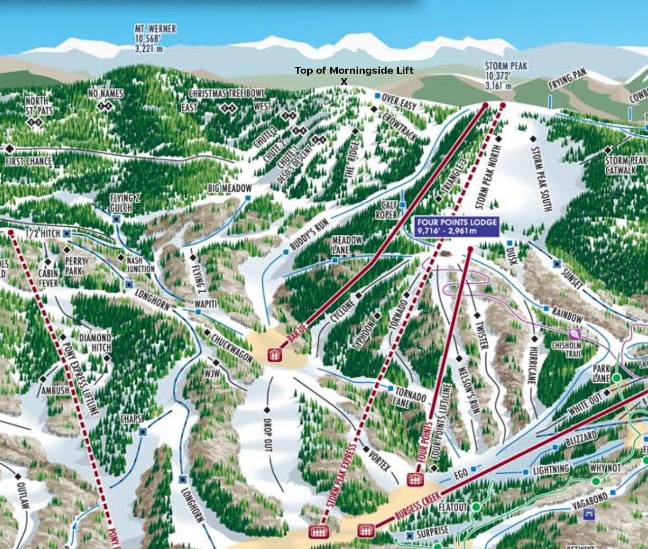 Steamboat chutes trail map